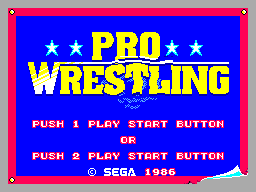 Pro Wrestling title screen for Sega Master System